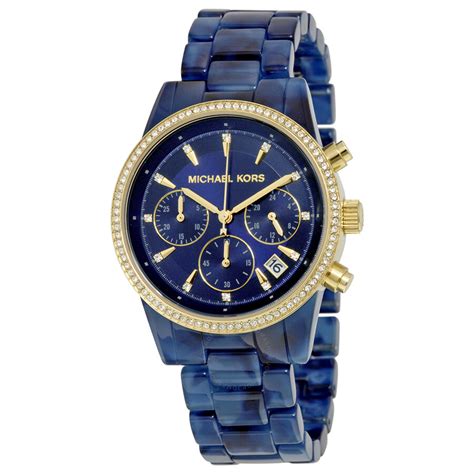 michael kors women's blue watch|Michael Kors blue dial watch.